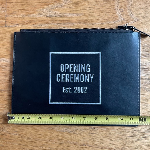 Opening Ceremony clutch. Black leather. - Picture 2 of 6